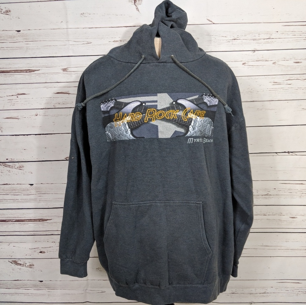 HardRock Cafe Mens Pocket Hoodie Embroidered 2XL